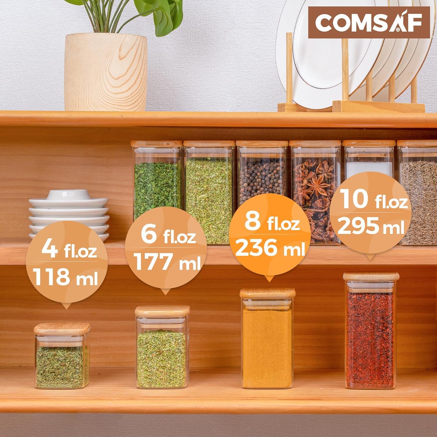 Custom labels help organize spices at a glance with nine DIY labels