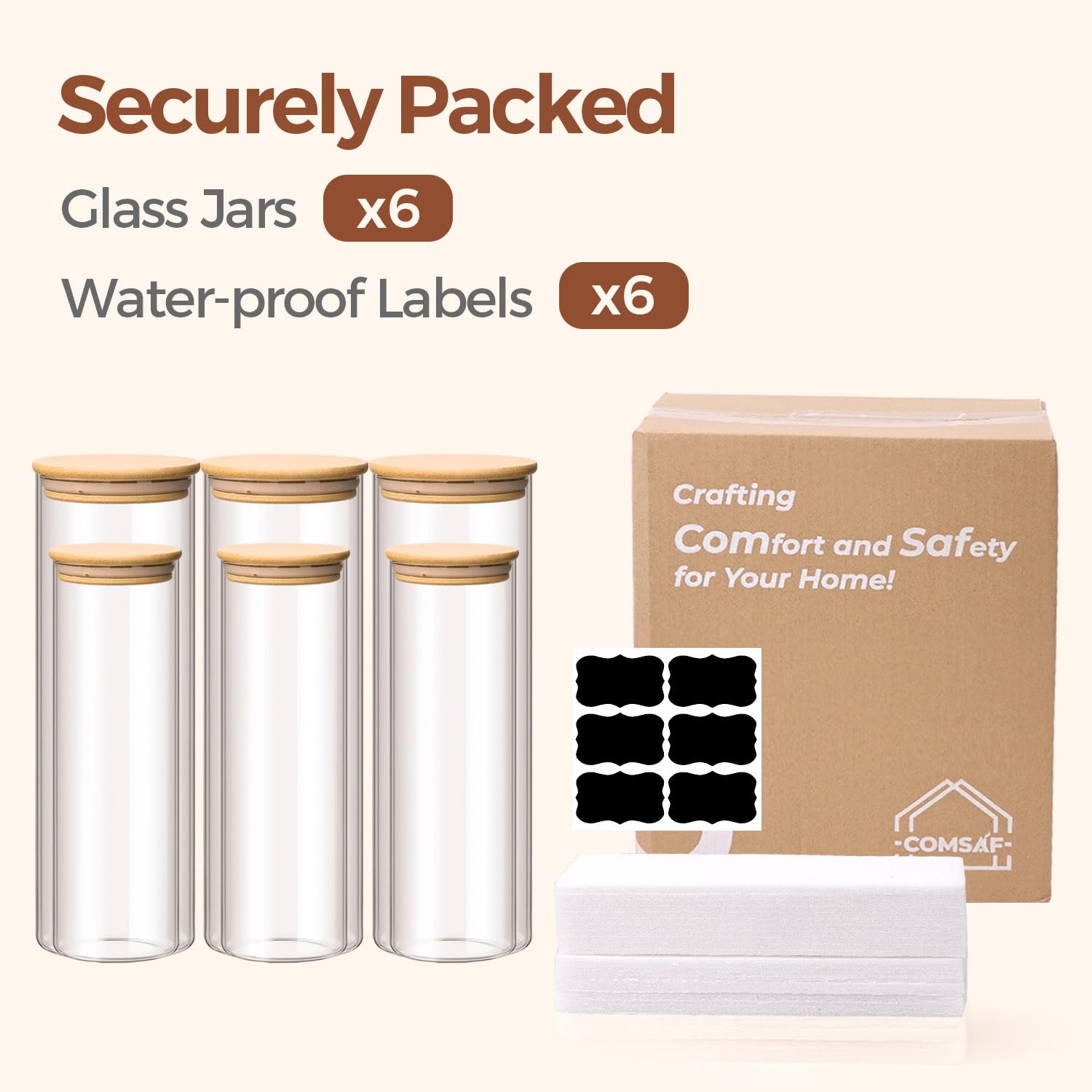 ComSaf easy-clean wide-opening jars for thorough washing