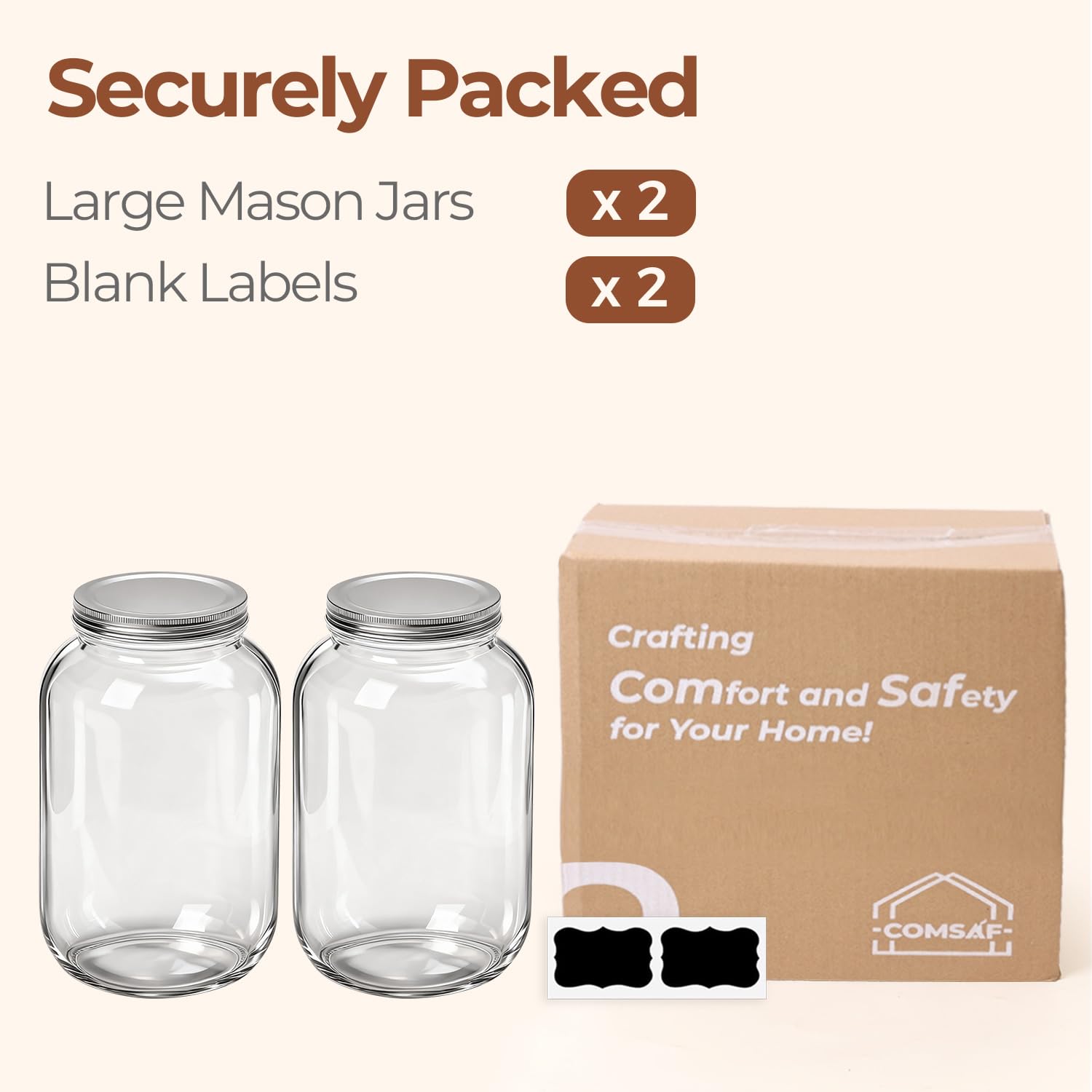 ComSaf easy-pour wide-mouth jar demonstrates simple pouring and cleaning.