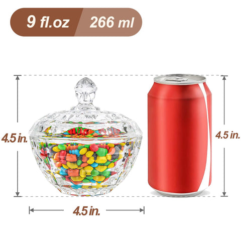 ComSaf glass candy dish with contents sparkles under light for entertaining