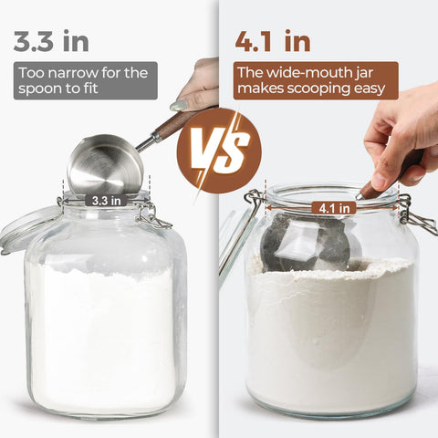 ComSaf glass jar airtight lid keeps contents fresh and moisture out