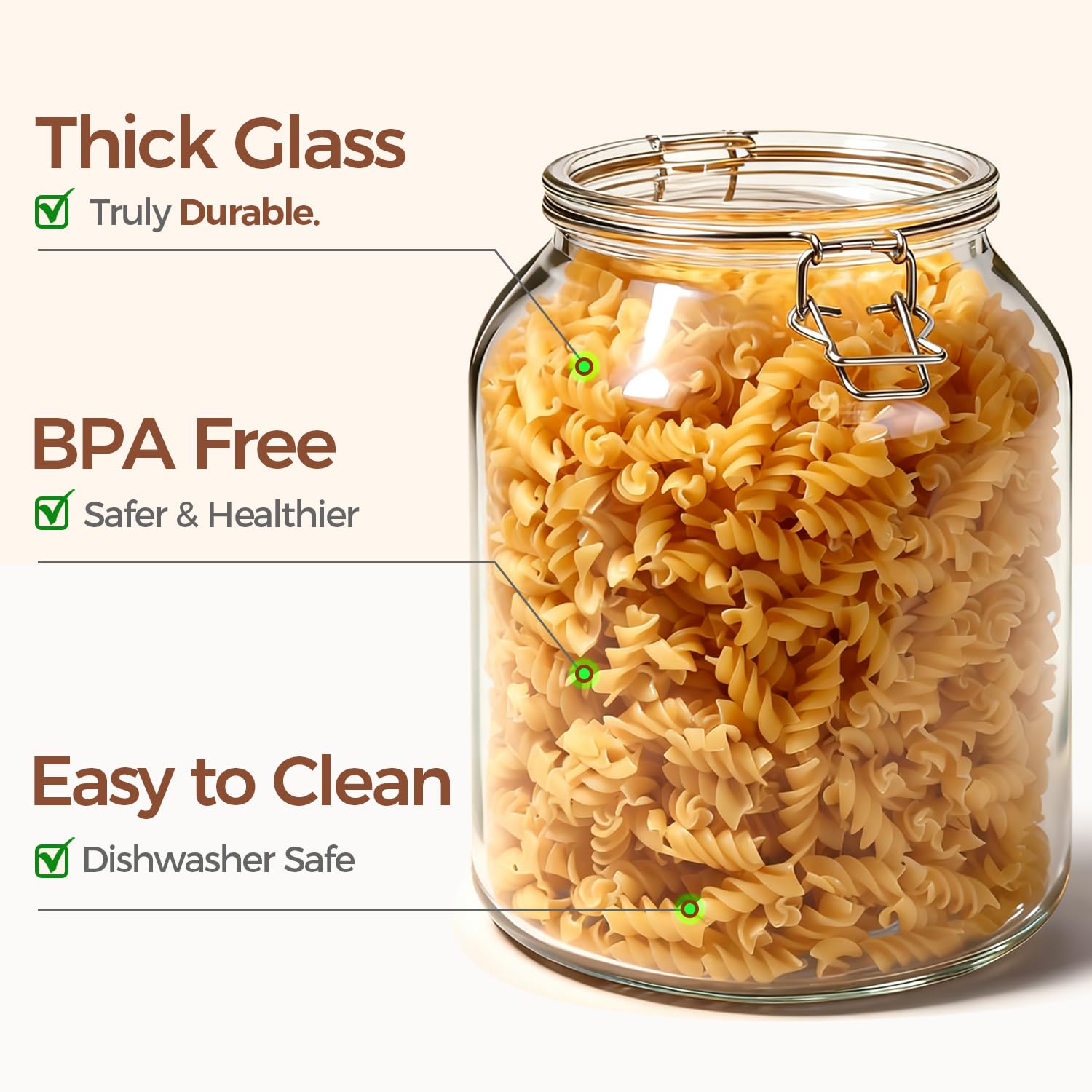 ComSaf clear glass enables quick visibility of contents and levels