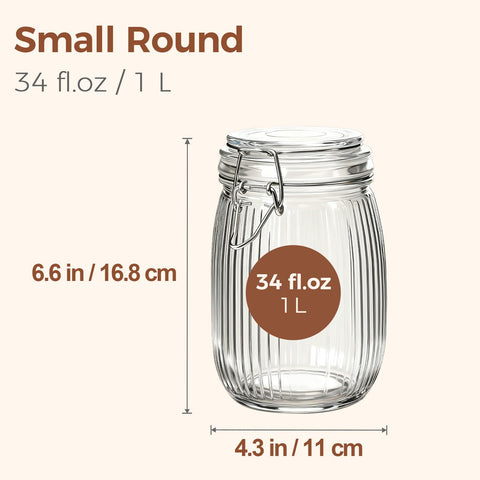 ComSaf glass storage canister clear helps monitor contents at a glance.