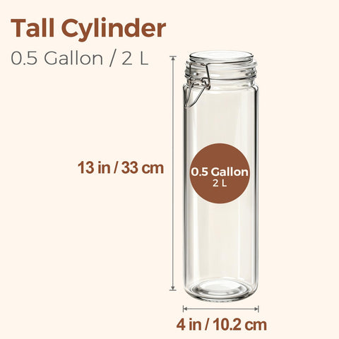 ComSaf half-gallon pasta jar with silicone gasket and locking clamp keeps pasta fresh