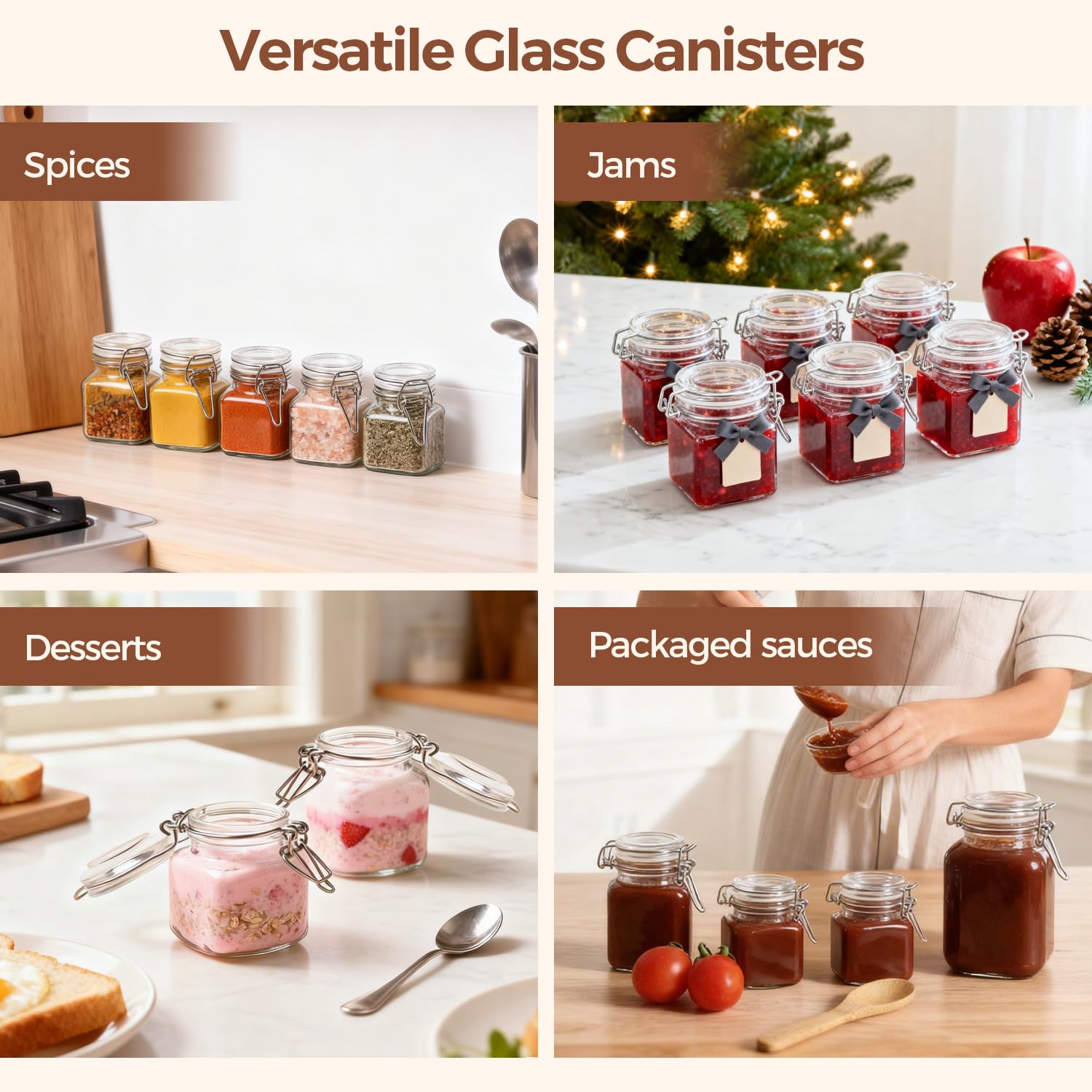 ComSaf small jars for jams, honey, and yogurt portions