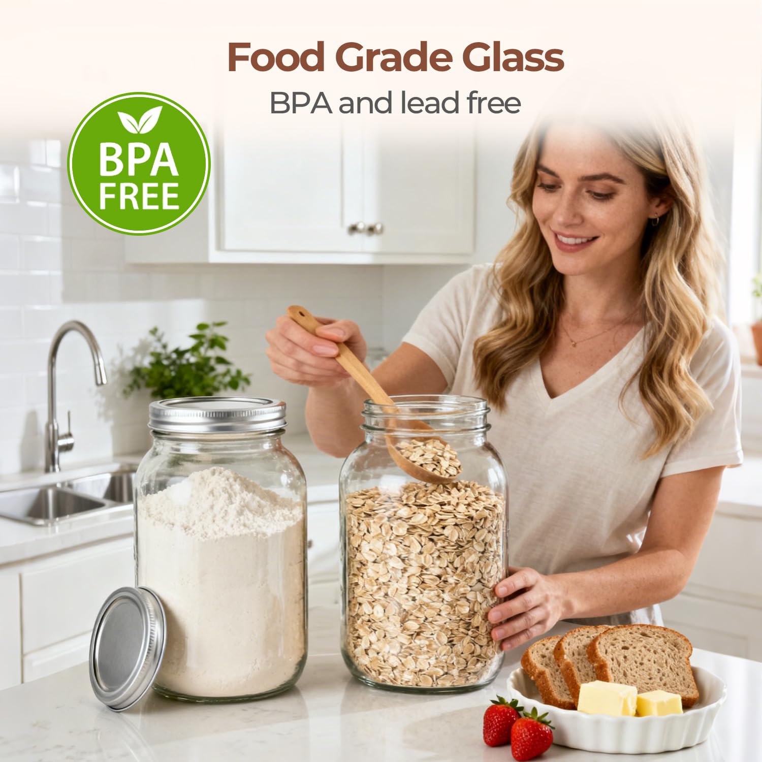 ComSaf kombucha brewing jar for fermenting beverages with airtight lid.