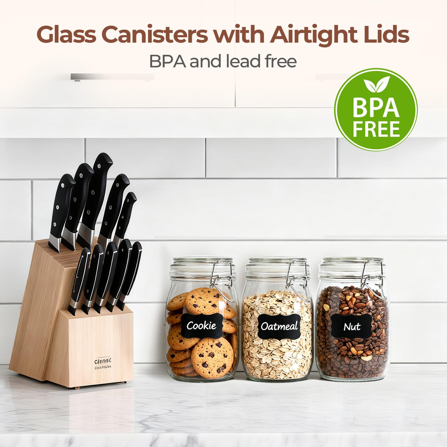 ComSaf reusable labels help switch contents without mess in the pantry.