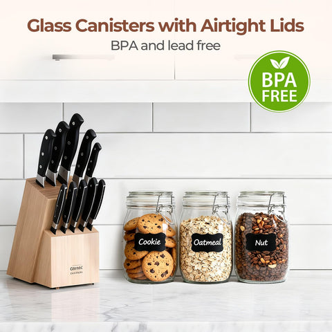 ComSaf reusable labels help switch contents without mess in the pantry.