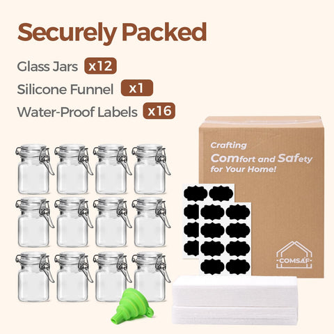 ComSaf label and funnel included with jars.