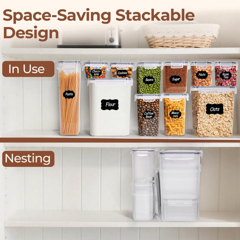 ComSaf labels included with measuring cups for quick portioning.
