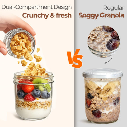 ComSaf 8oz parfait jar supports portion-controlled snacks and easy prep
