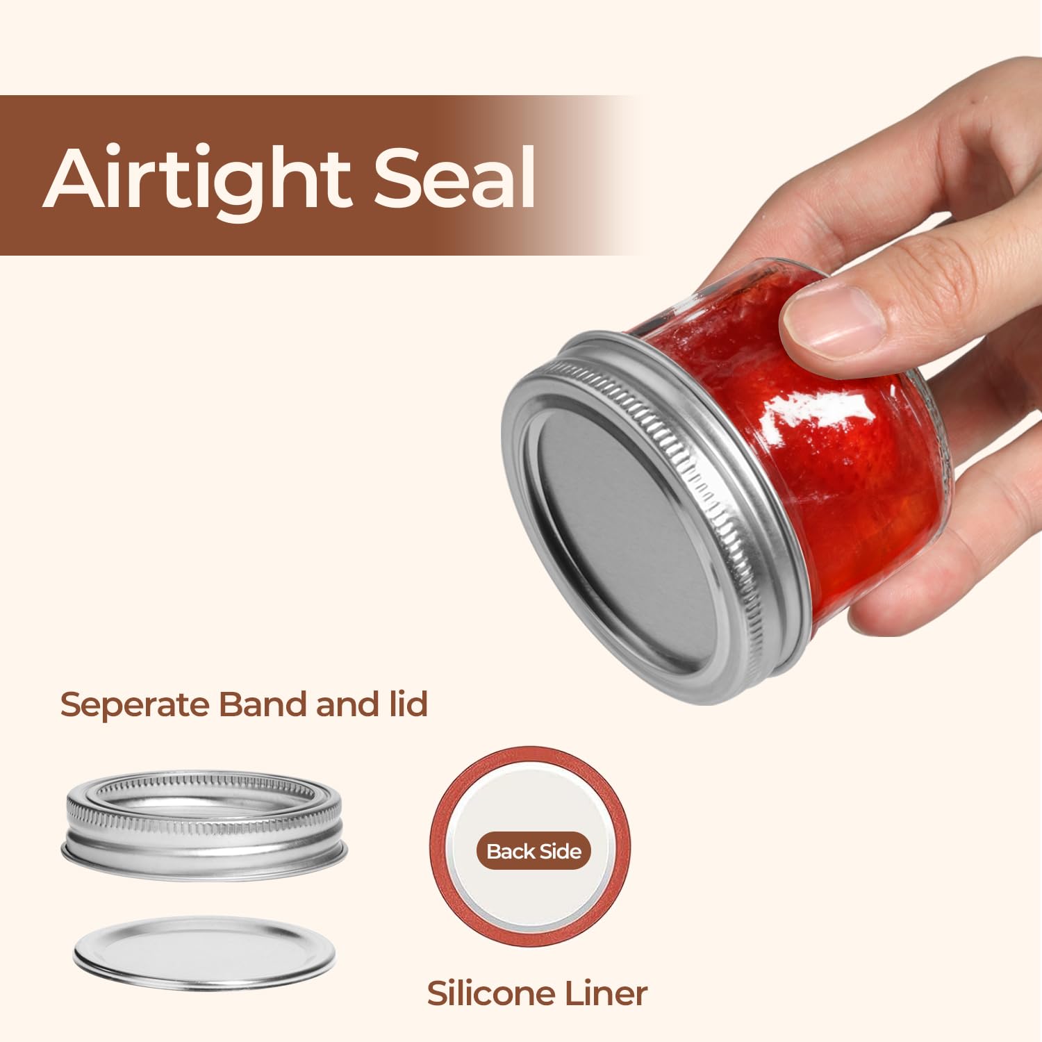 ComSaf 4oz jar interior view highlights smooth sides for effortless cleaning.