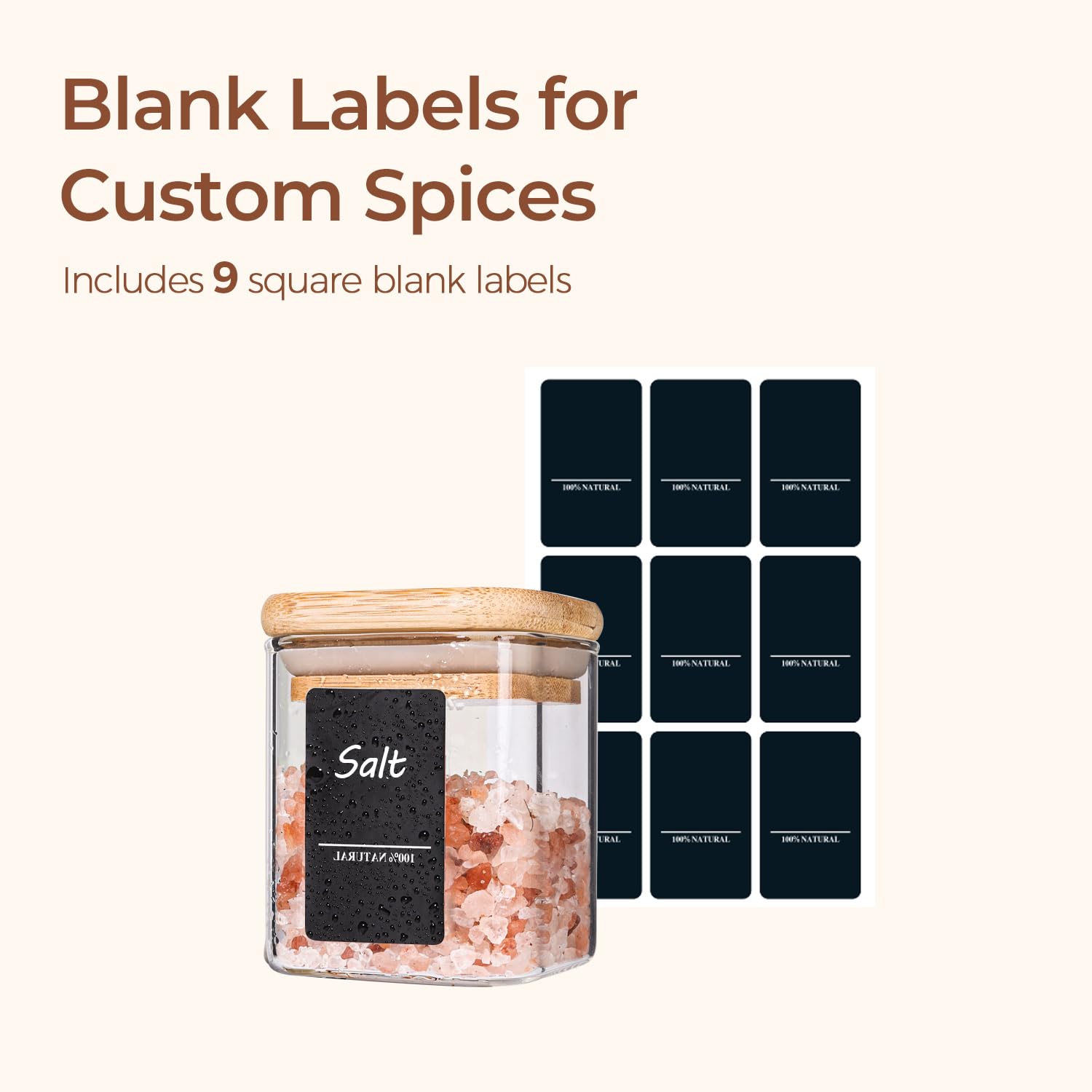 ComSaf modern design spice jars elevate kitchen decor while keeping seasonings handy.