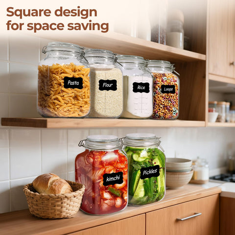 ComSaf square design saves shelf space while keeping contents visible.