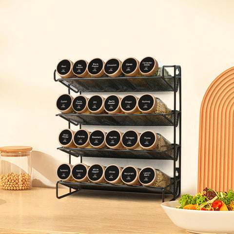 ComSaf spice jars help organize pantry shelves and reduce clutter