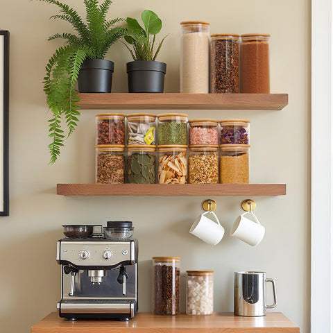ComSaf pantry organizer set keeps cereals and snacks neatly stored.