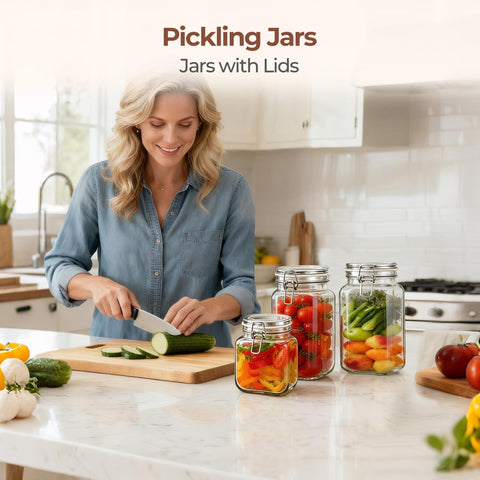 ComSaf pantry storage jars improve countertop organization and reduce clutter.