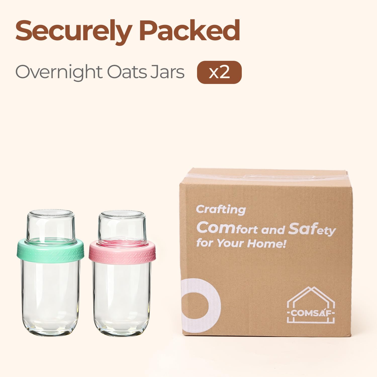 ComSaf portable meal-prep jars ideal for work, gym, or travel.
