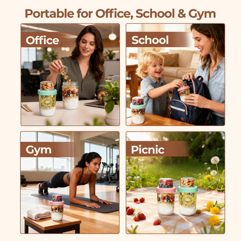 ComSaf portable jars ideal for work, gym, or travel