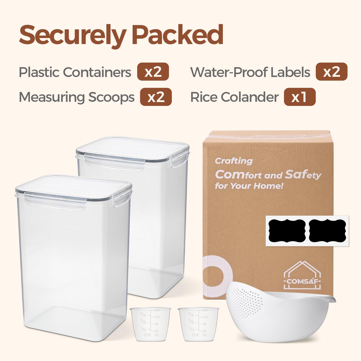 ComSaf stackable design saves counter and pantry space.