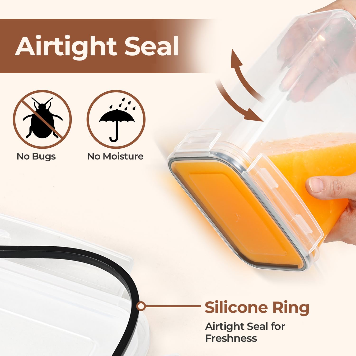 ComSaf rice and pet food large canister keeps contents fresh and accessible.