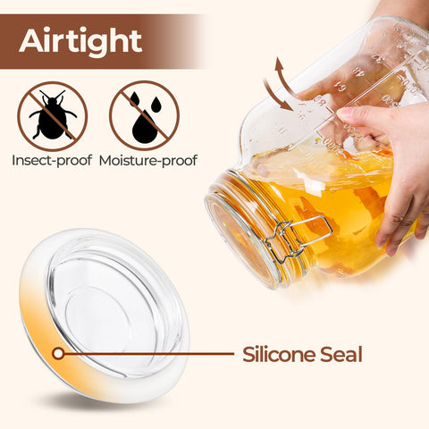 ComSaf rice storage glass jar ideal for pantry organization and quick access.