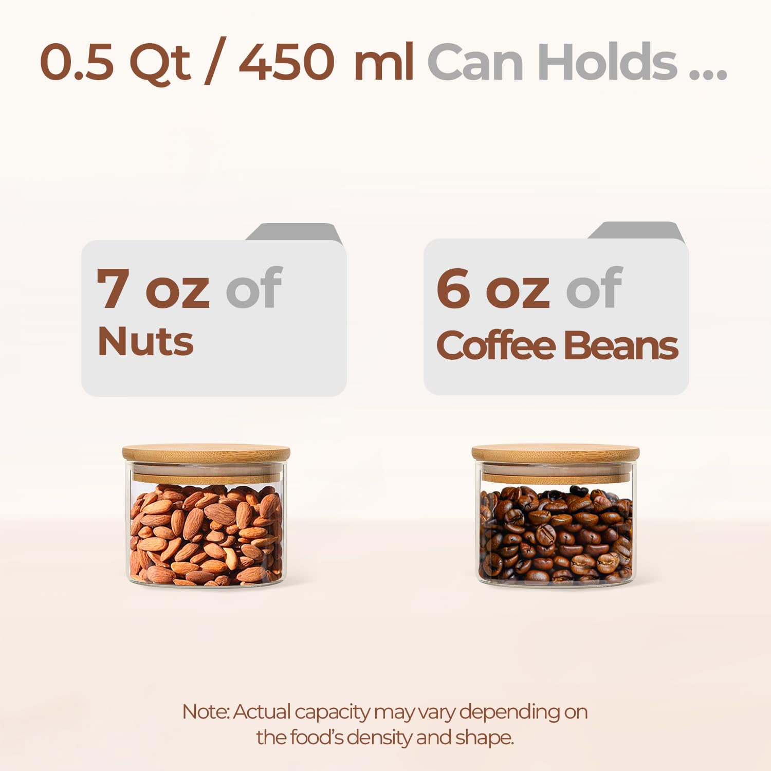 ComSaf round glass jar with wide mouth for easy scooping and meal prep