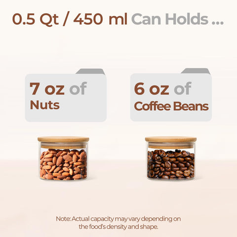 ComSaf round glass jar with wide mouth for easy scooping and meal prep