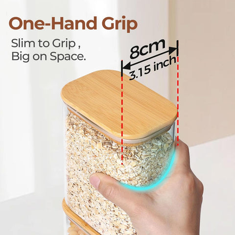 ComSaf see-through kitchen jars simplify meal prep and inventory checks.