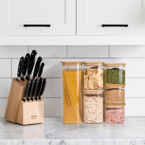 ComSaf see-through kitchen jars let you monitor food levels easily