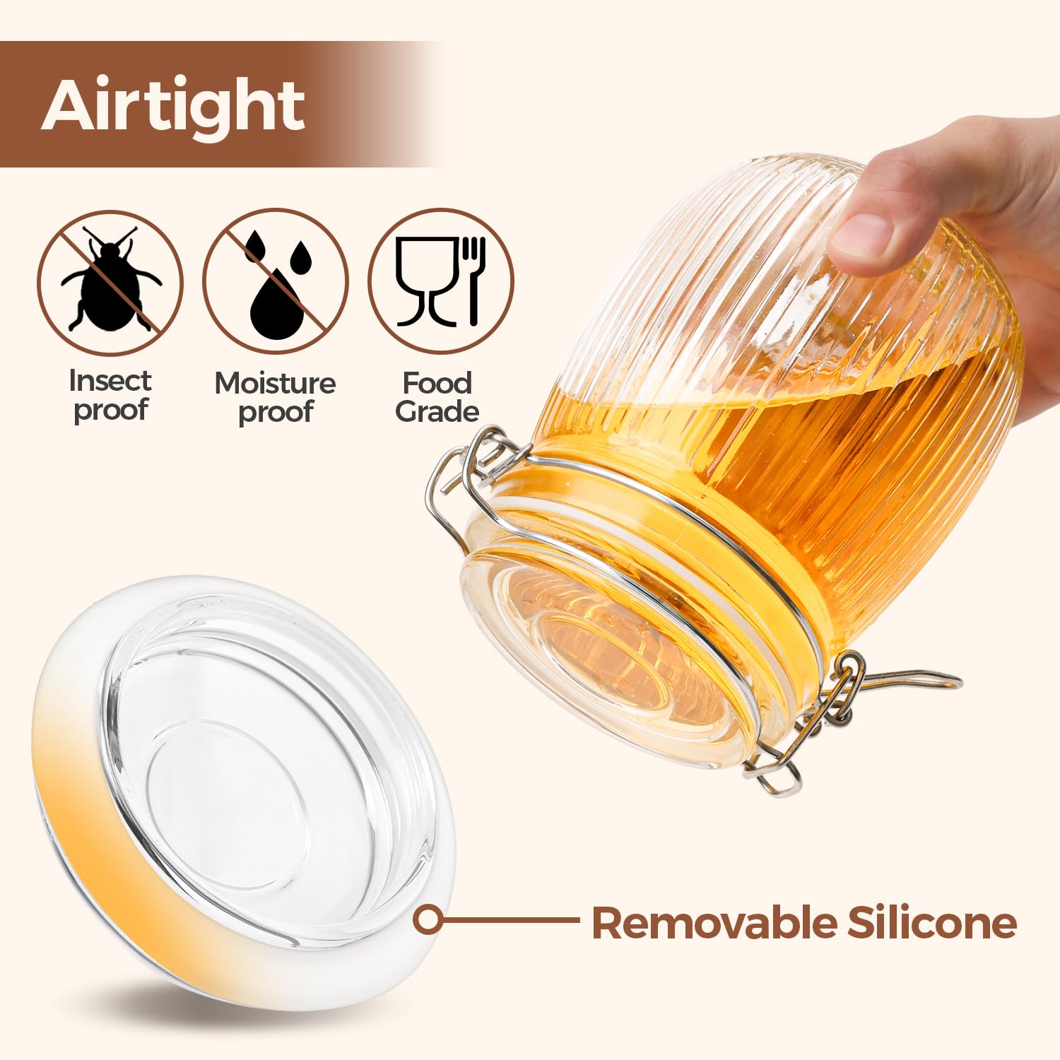 ComSaf see-through mason jar helps track supplies and freshness at home.