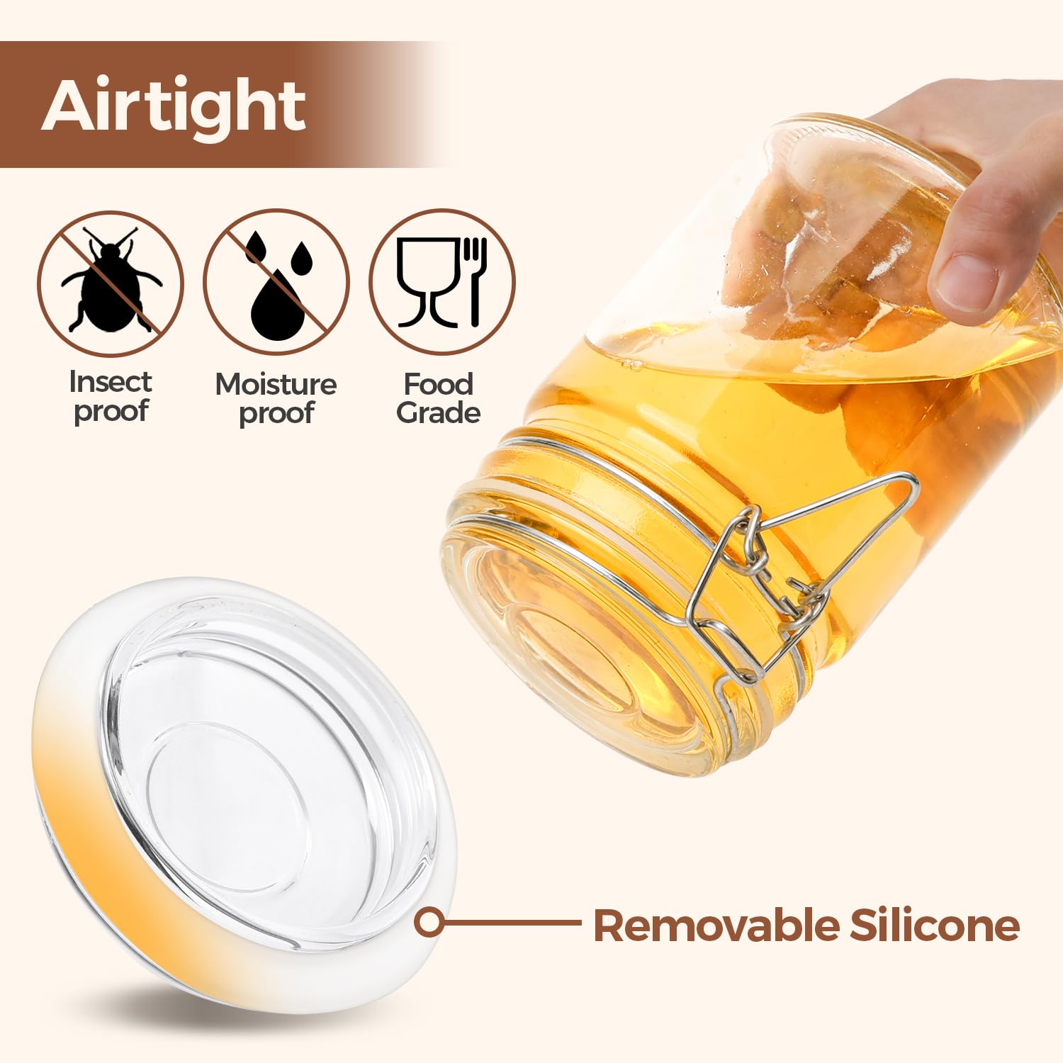 ComSaf silicone gasket lid seals freshness for every jar