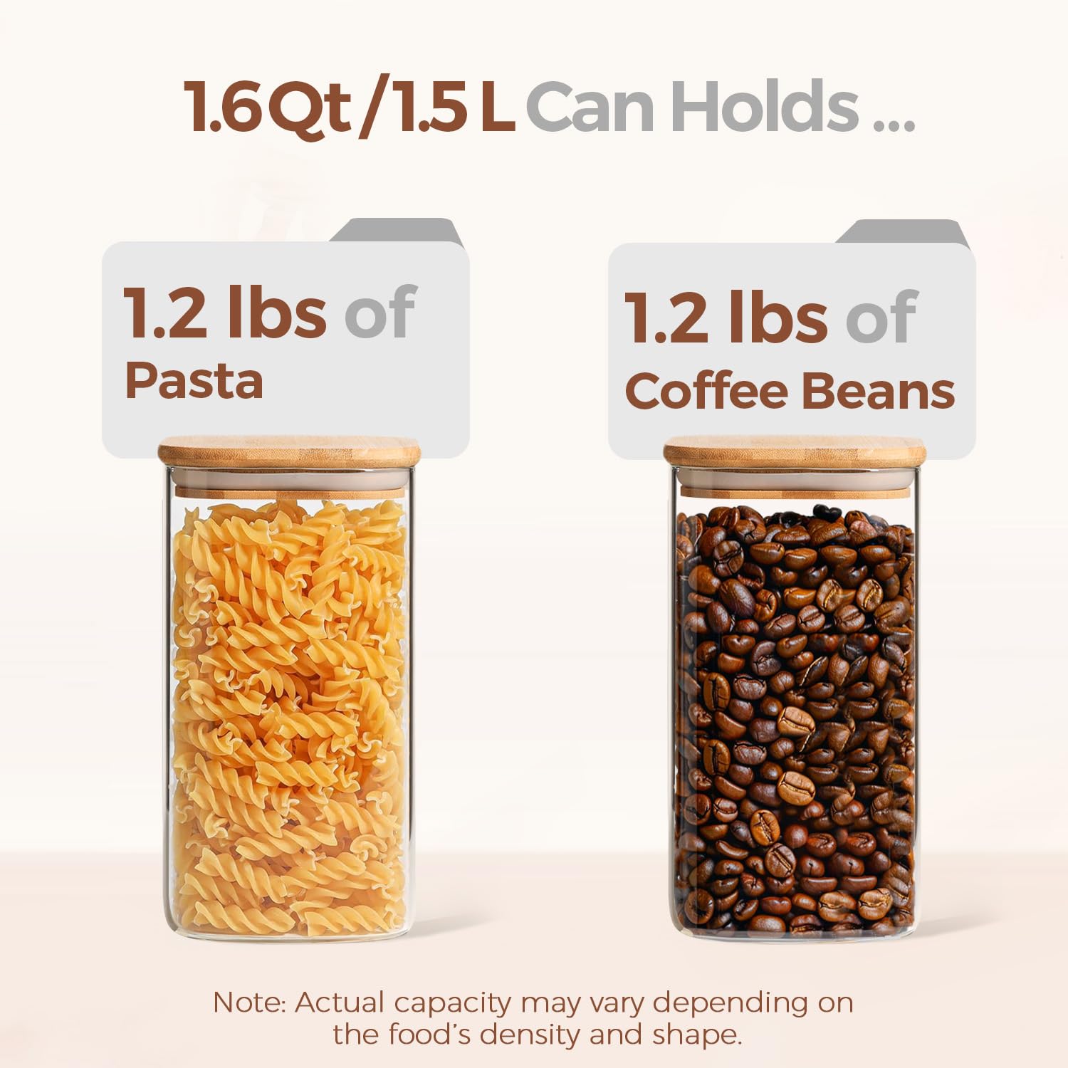 ComSaf glass jars with silicone-sealed lids to keep ingredients fresh longer.