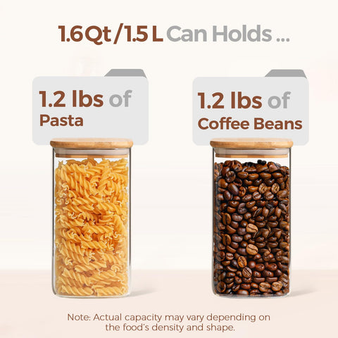 ComSaf glass jars with silicone-sealed lids to keep ingredients fresh longer.