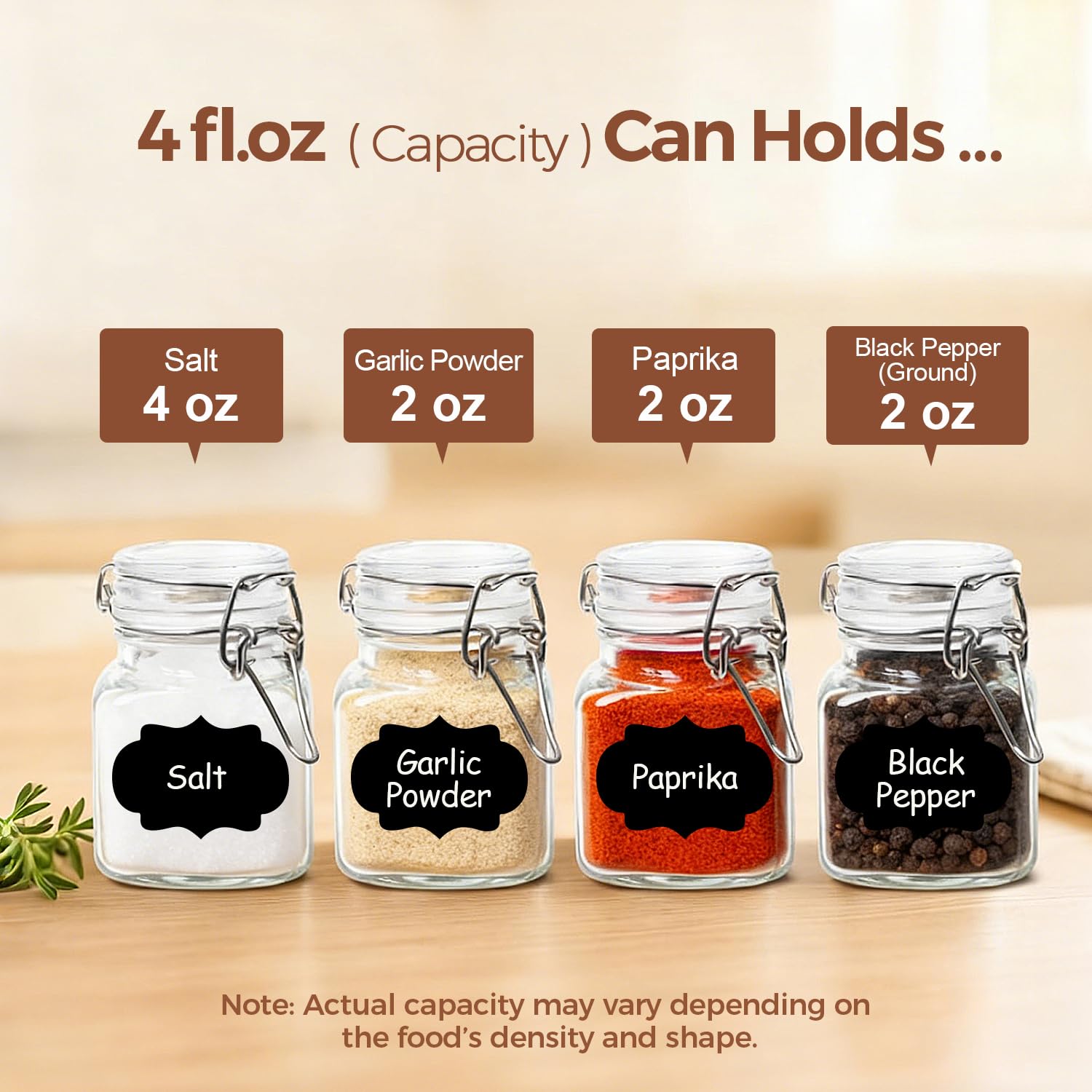 ComSaf 4 oz airtight jars designed for spices and compact storage