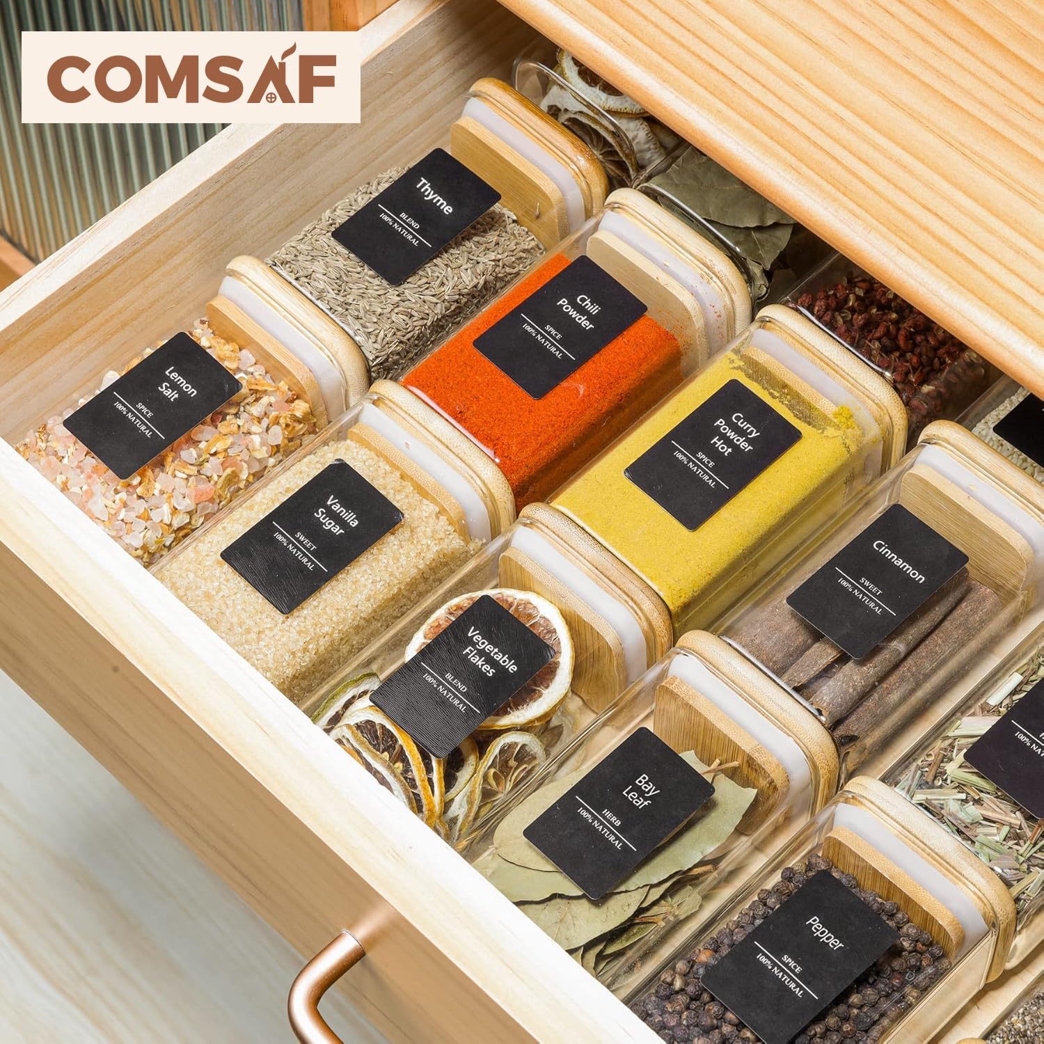 Compact design fits neatly in spice racks and drawers