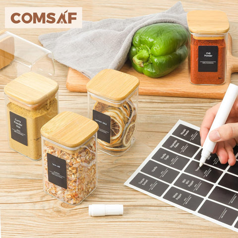 Square jars maximize cabinet storage and easy stacking
