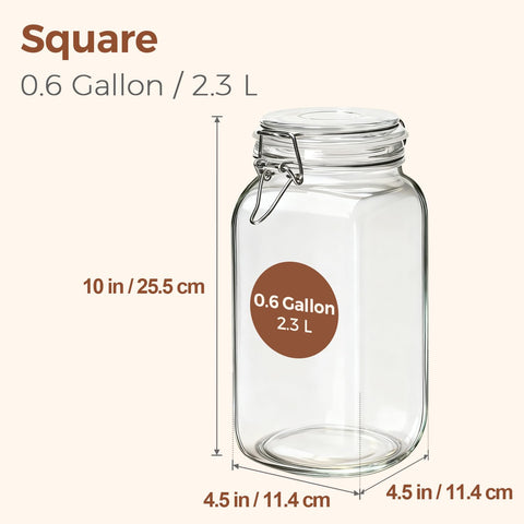 ComSaf square storage canisters with clear lids for quick visibility.