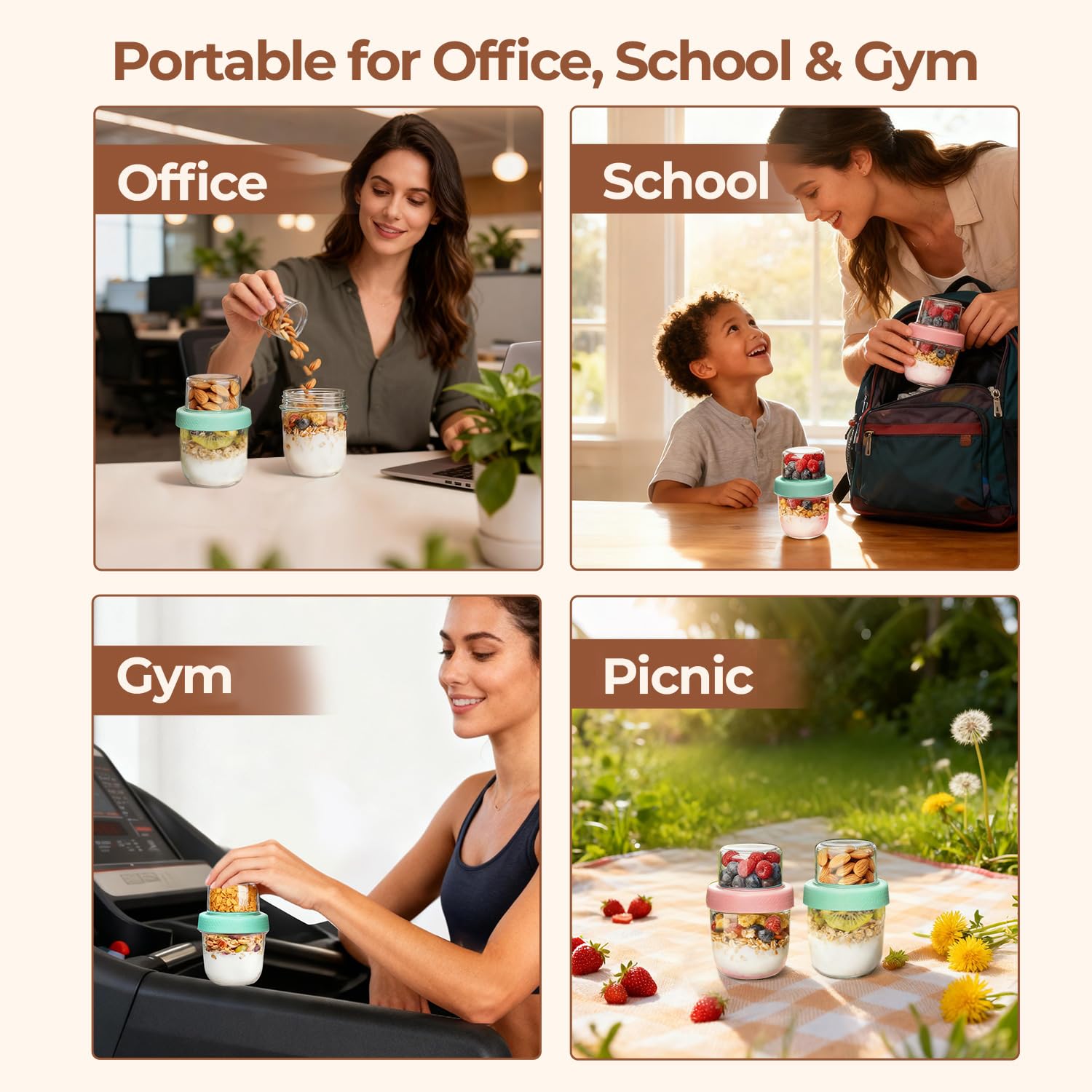 ComSaf stackable design fits neatly in the fridge for organized storage