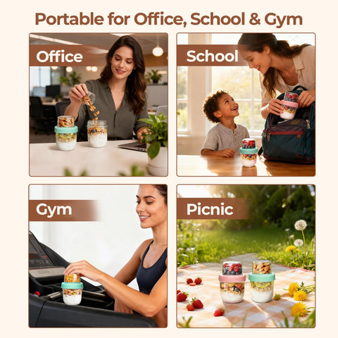 ComSaf stackable design fits neatly in the fridge for organized storage