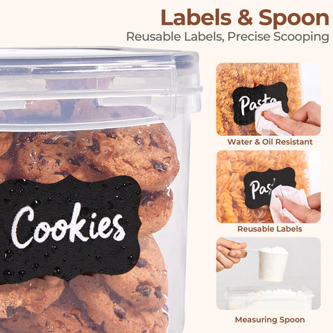 ComSaf tall spaghetti and cereal container maintains freshness and easy pouring.