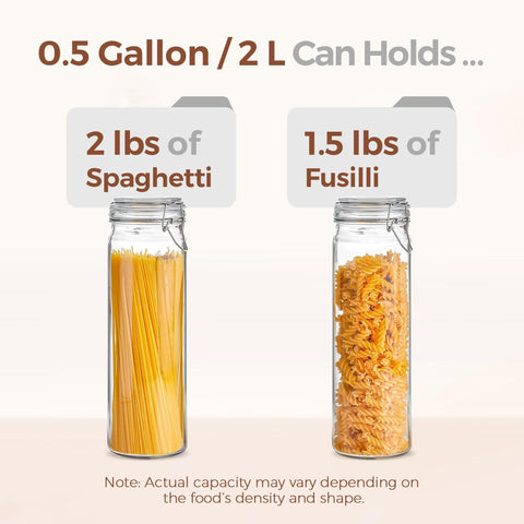ComSaf tall spaghetti container with clear seal and wire clip