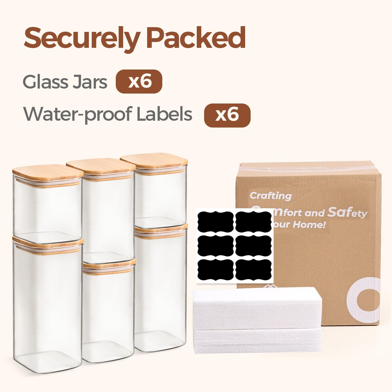 ComSaf jars suitable for tea, coffee beans, and snacks