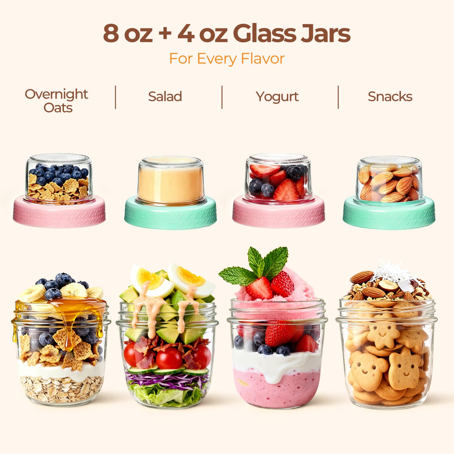 ComSaf stackable parfait cups fit neatly in the fridge.