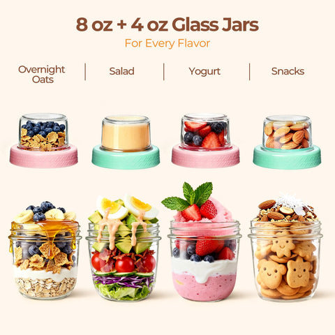 ComSaf stackable parfait cups fit neatly in the fridge.