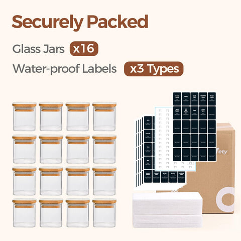 ComSaf tight-seal lids keep spices fresh and dust-free