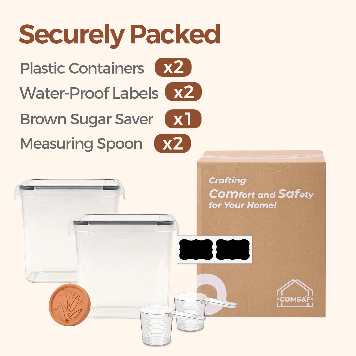 ComSaf transparent kitchen containers for easy visibility