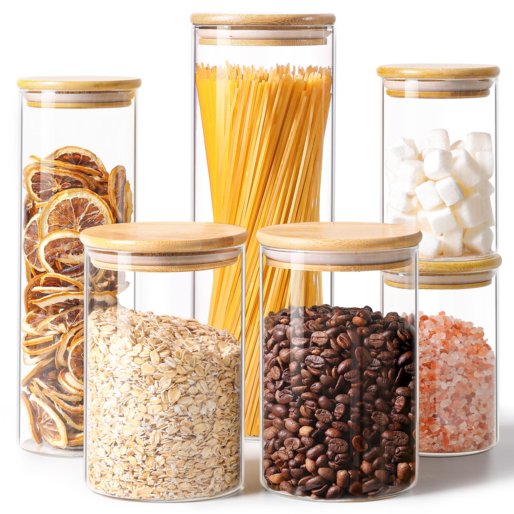 ComSaf transparent kitchen jars support quick inventory checks.