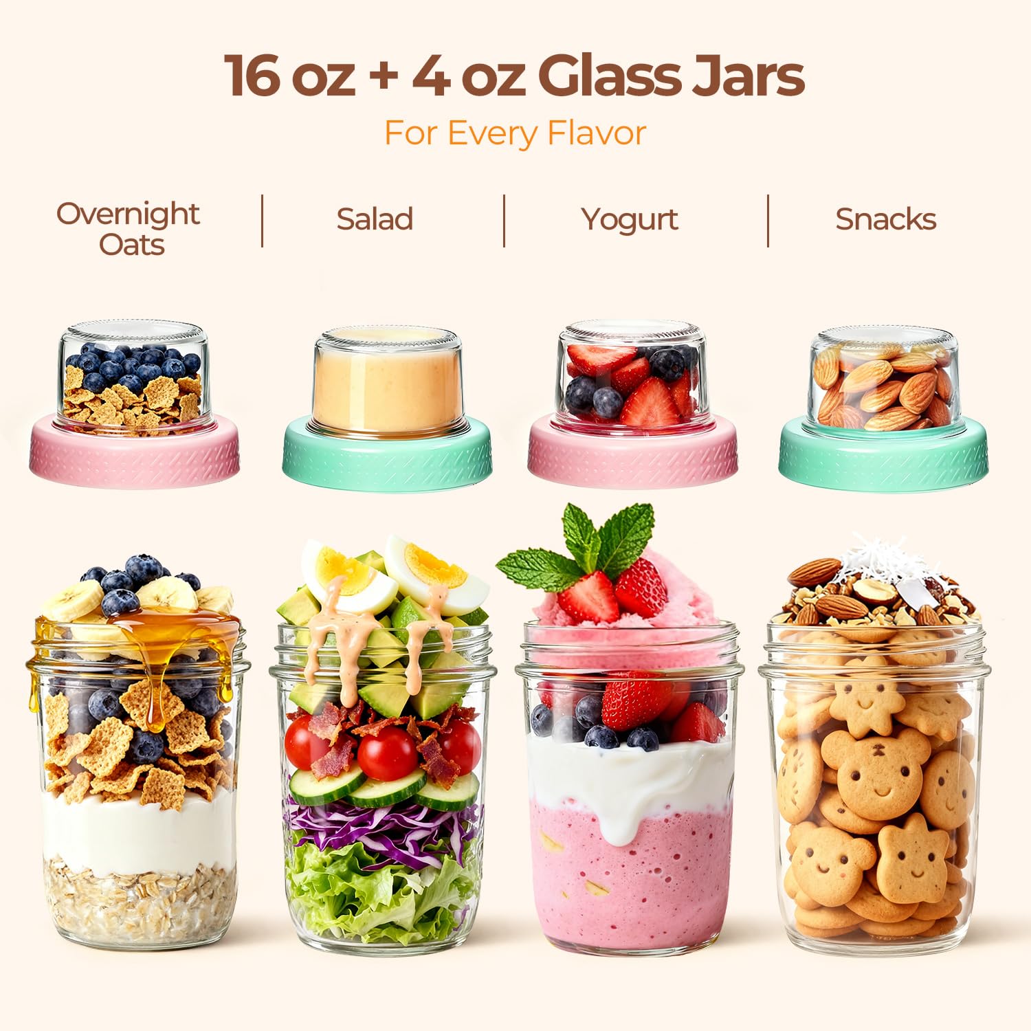 ComSaf versatile chia pudding jar ready for yogurt, oats, or bowls.