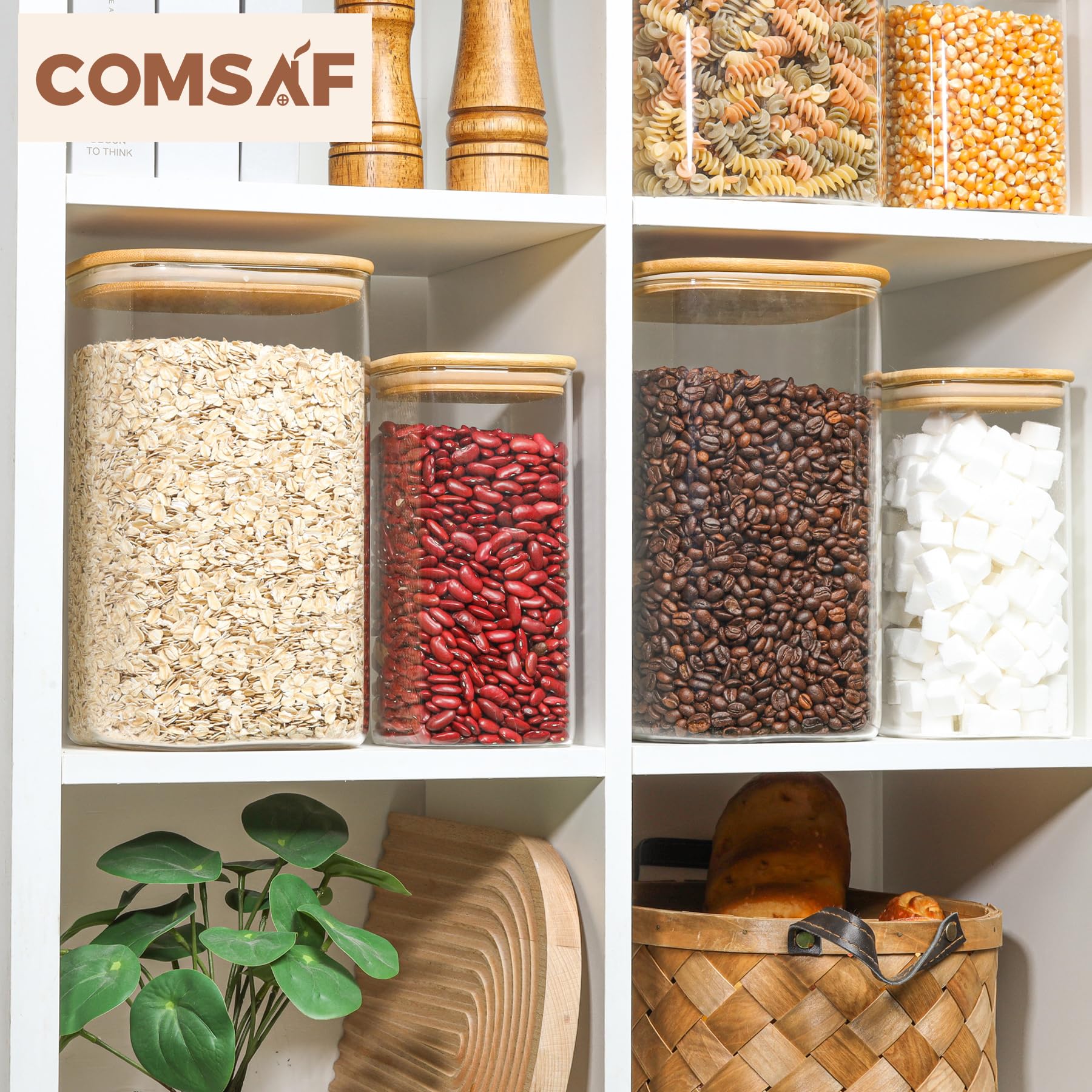 ComSaf versatile storage for cookies, pasta, and beans in one set.